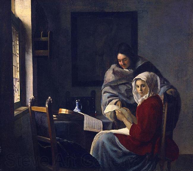 Johannes Vermeer Girl interrupted at her music.